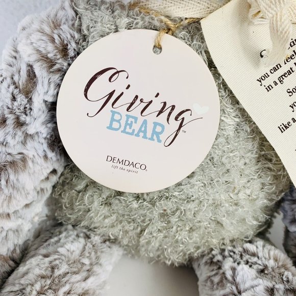 Demdaco Giving Teddy Bear Gift 17” Plush Get Well Inspirational Thinking Of You - Picture 9 of 16